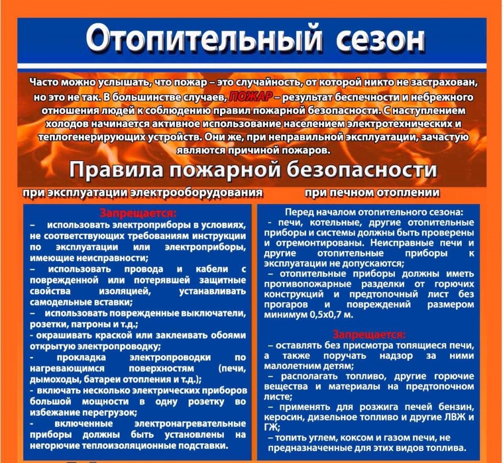 Памятка. Правила пожарной безопасности..